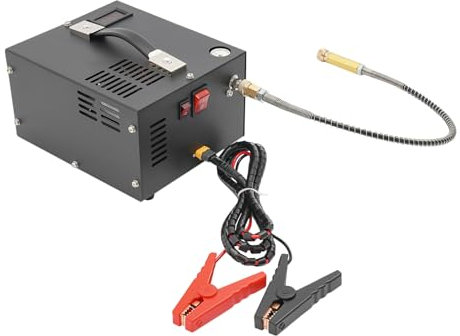 Tragbarer PCP Kompressor, 4500Psi / 30MPa/300bar Luftkompressor Öl/Wasser frei, Angetrieben durch 12V DC Autobatterie, Luftkompressor für Paintball/Scuba Tank