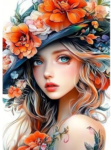 CEOVR Diamond Painting Kit Erwachsene Mädchen,30x40 cm Blumen und Frau 5D DIY Diamond Painting Bilder Set,Gem Art Set