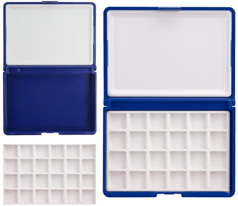 Storage Palette Box, Paint Storage Palette Box, Multifunctional Travel Paint Palette Box, Watercolor Box Empty Box Suitable for acrylic painting, mixed paints and gouache (Blue)