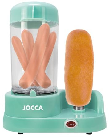 Jocca Hot Dog Maker, 350 Watt Dampfgarer mit Brötchenwärmer für 6 Würstchen, Türkis