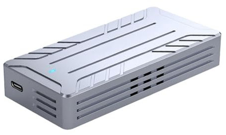 Kznifmk Carcasa para SSD NVMe de 40 Gbps Adaptador M.2 A USB con Ventilador de Refrigeración Incorporado Carcasa de Aluminio Admite Tamaños 2242/2260/2280