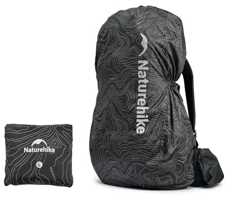 Naturehike Rucksack Regenschutz Wasserdicht Rucksack Abdeckung in Nylon Staubdicht reflektierende Regenhülle für Rucksäcke passend für 30L-60L Rucksäcke für Outdoor Radfahren Wandern Reisen