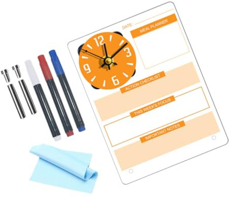 MAGICLULU 1 Satz Plantafeluhr Brett abwischen Whiteboard trocken abwischbar Flip-Uhr Weiße Bretter Whiteboard mit Ständer beschreibbare Tischtafel dekoratives Memoboard Tafel für Memo Acryl