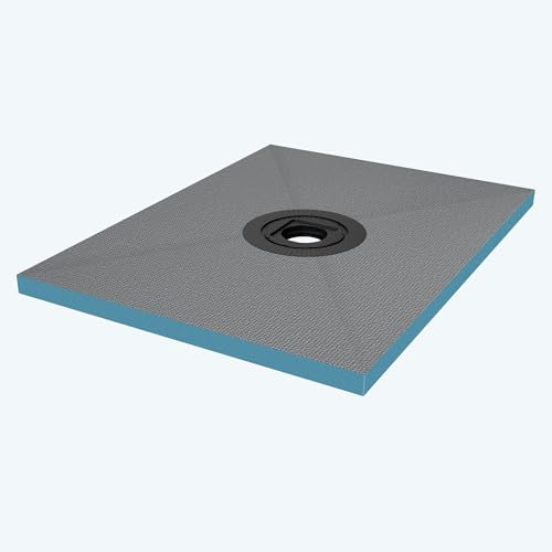 doporro Piatto Doccia 75x100x4 cm da Piastrellare in Polistirene Rigido XPS Tagliabile, con Piletta di Scarico 35L/min, Pronto per Bagno Moderno