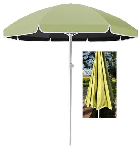 HUIBBGO Parasol de terrasse, Parasol de Plage Portable, Parasol Rond Vert, Parasol de Jardin extérieur pour terrasse de Piscine et arrière-Cour