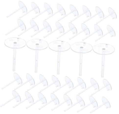 200Pcs Clear Cake Decor Fixing Base Reliable Support for DIY Cake Accessories Cupcake Fondant Decorations Easy to Use Transparent Insert for Stable Display
