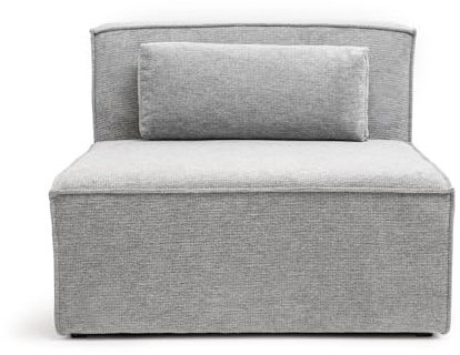 Abakus Direct | Doris Basket Weave Single Seat | Modular Sofa Sets with Deep Cushions for Living Room | Available in Grey (Grey, Single Seat)