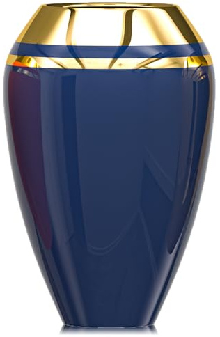 Piccoli vasi blu navy decorazione per la casa, vaso rotondo in ceramica, vaso blu e oro per erba della pampa, decorazione moderna minimalista per la casa, tavolo, camino, mensola, caminetto, caminetto