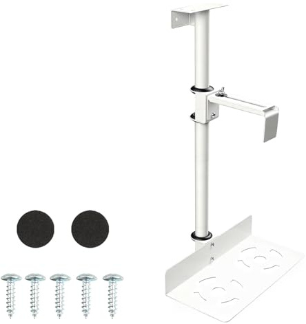 STEEIRO PC Halterung Unter Schreibtisch, Heavy Duty PC Halterung, Computergehäuse-Halterung bis zu 35 kg Tragfähigkeit, 360° Drehbar, Höhe Verstellbare 5-53 cm für meisten Computergehäuse (Weiß)
