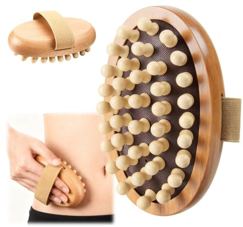 2 Pcs Meridian Brush, Wood Therapy Massage Tools with Essential Oil | Handheld Natural Meridian Massage Brush for Belly Fat Cellulite Massage Tool for Legs Arms Back Office Workers Stress Relieve