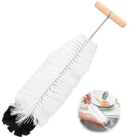 Goupillon Bouteille 35cm Compatible avec Les Bouteilles en Verre Sodastream, Gourde en Verre et Bouteilles Étroites, Nettoyage Profond sans Rayures Ni Résidus
