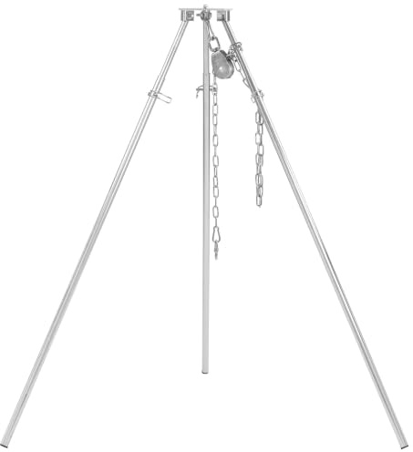 BBQ-Toro Dreibein Schwenkgrill mit Tragetasche | Edelstahl | Höhenverstellbar 119-184 cm | Dreibein Grill Edelstahl, Schwenkgrill ohne Feuerschale, Garten Grill | Schwenker, Dreibeingrill