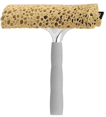 Apex Lavavetri con Spugna Extra-Resistente e Gomma Tergivetro | Struttura in Metallo, Impugnatura Ergonomica, Ideale per Auto e Vetri Esterni. Attacco Universale per Manici