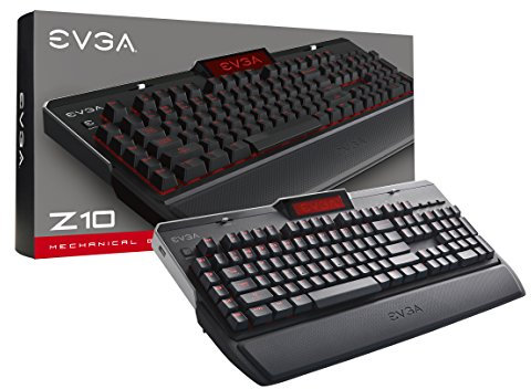 EVGA Z10 Gaming Keyboard, Red Backlit LED, Mechanical Brown Switches, Onboard LCD Display, Macro Gaming Keys, 802-ZT-N101-KR