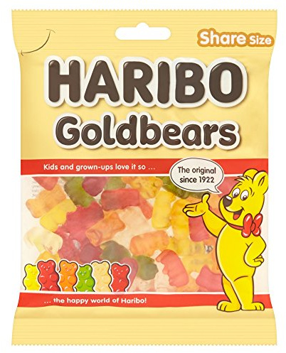 Haribo Gummy Bears 1.7kg Goldbear Sweets, 140g Pack of 12