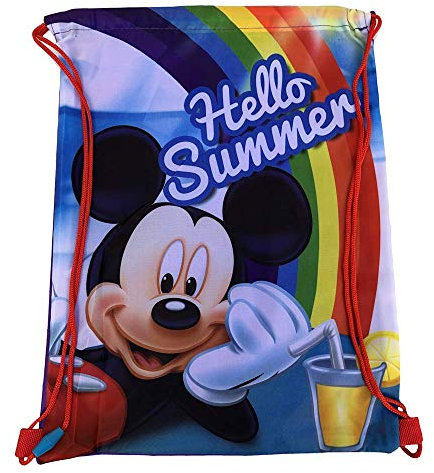 Mickey Mouse Turnbeutel mit Kordeln, 40 x 30 cm, Micky-Maus, für das Fitnessstudio, 40 cm, Mehrfarbig