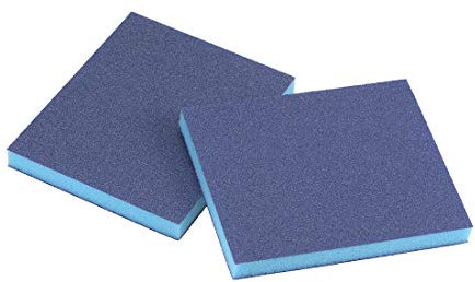 sourcing map Sanding Sponge 120 Grit Sanding Block Pad 4.7inch X 3.9inch X 0.4inch Blue 2pcs
