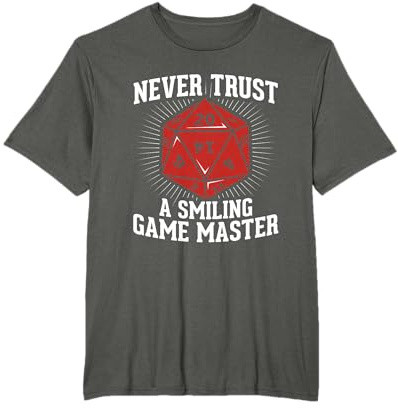 Lustige RPG Brettspiel Würfel Shirts & Geschenke RPG Spielleiter Never Trust A Smiling Gamemaster T-Shirt