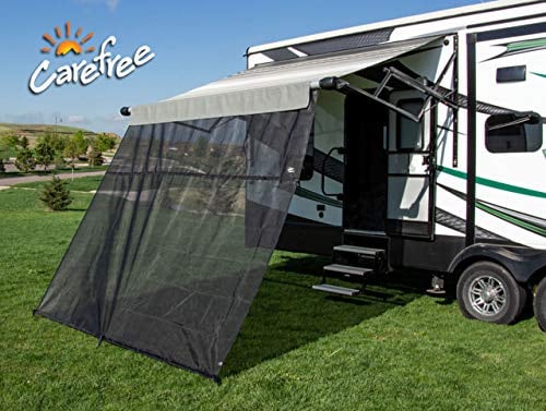CAREFREE of Colorado Drop RV Awning EZ ZipBlocker - Black Mesh RV Awning Shade Screen, Canopy Sun Blocker, Camper Accessory for Front Patio (13' x 7')