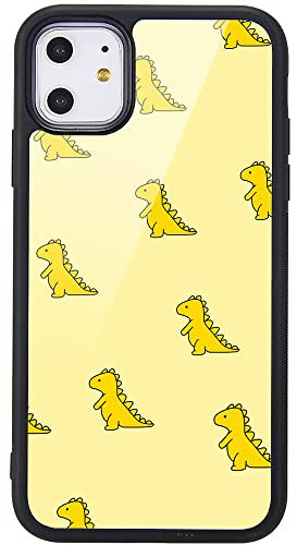MAYCARI Cute Dinosaur(Yellow) Cases for iPhone 11 Pro,Painting Art Cute Design Soft TPU Hard Back Ultra-Thin Shockproof Anti-Fall Protective Gilry Cover Case for iPhone 11 Pro
