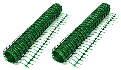 2 Rollen mit je 1 m x 30 m Absperrzaun Kunststoff GRÜN, Bauzaun Sicherheitszaun Zaun Netz Gitter (2 Rollen je 30 m, Grün)