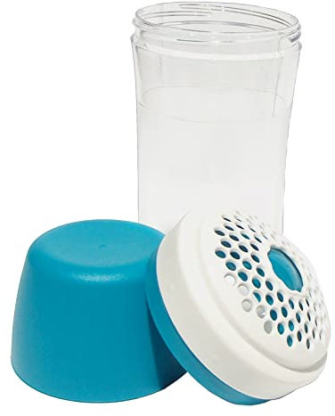 Tupperware 12 oz Clear Shaker Dispenser with Blue Cap