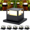 6 Pack Solar Post Lights Outdoor Solar Post Cap Lights, 20 Lumen High Brightness Waterproof LED Fence Post Solar Lights with Base for 4x4 5x5 6x6 Wooden Posts,Black