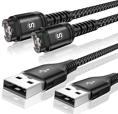 Garmin Watch Charger Cable [2-Pack,4ft] Compatible with Garmin Fenix 8 7 7X Pro 6 6X 5 5S 5X,Forerunner 965 955 945 265 245 55,Approach S70 S62 S60,Vívoactive 5 4s 3,Venu Sq 3 2S,Epix Instinct Tactix