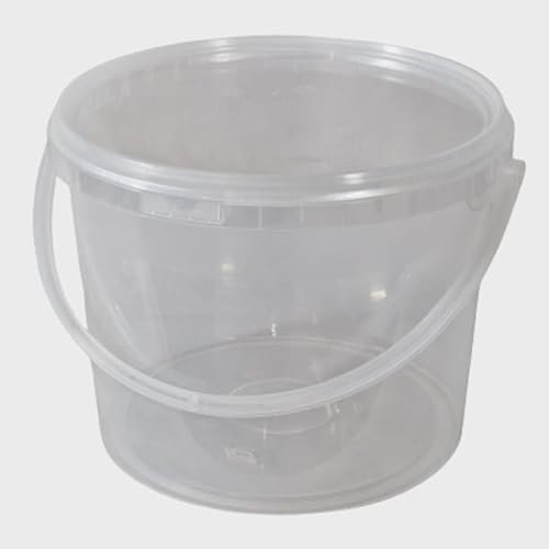 Doblit Plastic MultiPurpose 5L 8L Bucket Storage Tub Container Clear w/Lid Carry Handle Pet Food Sweets Toys Seeds (10)