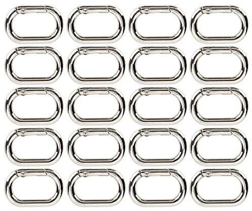 Hebilla de Resorte Ovalada de 20 Piezas, Ganchos de presión ovalados de 23mm, Cierre de Llavero para Correa de Llavero, Bolsas de Ropa (Negro)