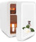 VNIMTI Mini Skin Care Fridge 4 Liter/6 Cans, Portable Beauty Fridge with Led Mirror, Small Compact Refrigerator Cooler & Warmer for Dorm, Bedroom, Car, Office (4L- White)