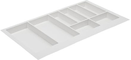 GTV - Axispace - Bandeja de cubiertos para cajones, bandeja de cubiertos, inserto de cajón, armario de cocina, bandeja de cubiertos de plástico, almacenamiento de cubiertos, blanco, 840 x 472 mm