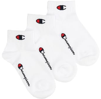 Champion Core Socks Junior 3PP Quarter Chaussettes de Doublure, Bianco, 31-34 Unisexe-Enfants et Adolescents