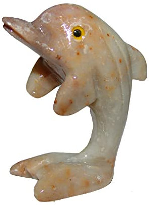 Janni-Shop Speckstein Delfin geschliffen Figur ca. 20 x 40 mm