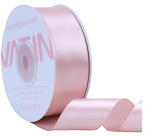 VATIN Rose Gold Satin Ribbon Polyester 25mm X 23m Craft Fabric Ribbon | Perfect for Gift Wrapping,Hair Bow,Party Balloon Trimming, Cake Decoration Sewing and Other Craft Projects