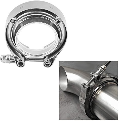 TKSE Flangia con Morsetto a Fascia a V, Kit Flangia con Morsetto a Fascia a V da 2,0 Pollici Per Tubi di Scarico Turbo in Acciaio Inossidabile(2inch)