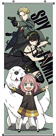 DigiTizerArt Original Creativity Scroll Poster - Fabric Prints 100 cm x 40 cm | Premium and Artistic Anime Theme Gift | Japanese Manga Anya Hanging Wall Art Room Decor