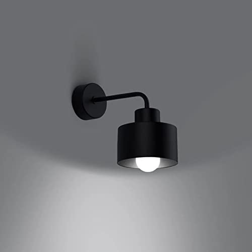 famlights Wandleuchte Innen Wandlampe Wand Lampe Sheila in Schwarz Modern SAVARA E27 Stahl Wohnzimmer Schlafzimmer | 1-flammig