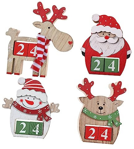 Ciieeo 3st Weihnachtskalender Desktop Schneemann Dekoration Weihnachts-countdown-adventskalender Tischdeko Adventskalender Würfel Des Ewigen Kalenders Hölzern Bambus Ewiger Kalender