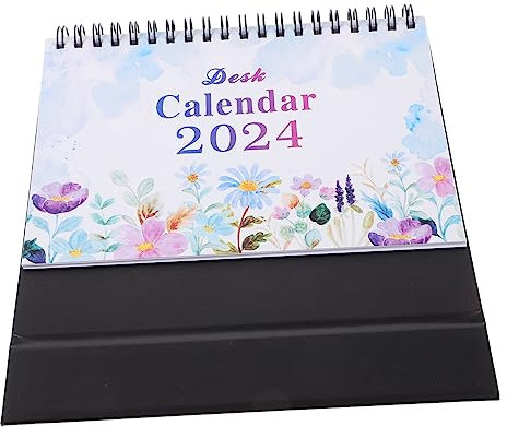 Ciieeo 2024 Desk Calendar Office Supplies Feng Shui Wall Calendar Table Top Calendar Office Monthly Calendar Small Flamingo Cake Toppers Clamshell Turn The Page Paper Perpetual Calendar