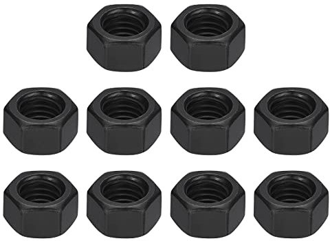 QUARKZMAN 1/2-13 Hexagonales Tuercas, Carbono Acero Grado 8.8 Negro Óxido Hexagonal Tuerca para Tornillo Perno, 10 de Paquete