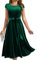 DRESSTELLS Weihnachtskleid Damen Elegant Samtkleid Grün Winter Cocktailkleid Formal Kleid Midilang Abendkleid Velvet DarkGreen XL