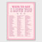 DFKJIB Trendige hellrosa romantische Liebeszitate Ways To Say I Love You Girly Leinwand Wandkunst Y2k Retro Kokette Raumdekor Poster Bar Wagen Groß Preppy Wohnheim Dekor Wohnzimmer Schlafzimmer 61 x