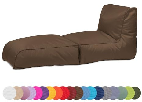 chilly pilley® Sitzsack, Faltbarer Pouf zum Sitzen und Liegen 2 in 1 – mit EPS-Füllung – Riesensitzsack – Kinder & Erwachsene – Outdoor Liegekissen Wasserfest Sitzkissen – viele Farben, braun