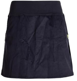 Vishes Damen-Cordrock mit breitem Bund & Taschen in Schwarz | Größe XL (42) | Handgefertigt aus 100% Baumwolle | Für warme & kalte Monate | Nachhaltige Alternative Bekleidung