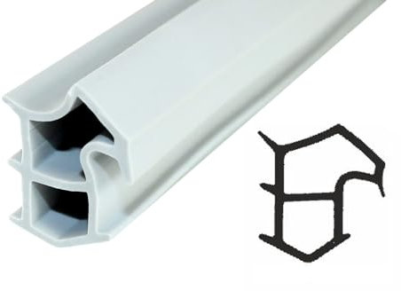 SN-TEC Stahlzargendichtung, Türdichtung, Ersatzdichtung, Z 1175, Breite:11,10mm, Höhe: 15,6mm zum einstecken, Farbauswahl: weiß/grau (Grau, 5 Meter)