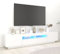 NITCA Mobile Porta TV con Luci LED, Mobile Televisore a Parete Moderno, Mobiletto TV, Mobile TV Soggiorno in Legno, Bianco 200x35x40 cm