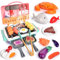 IEEILULU 36 Pcs Barbecue Grill Kinder, Küche BBQ Spielzeug Set, Rollenspiele Kochen Outdoor Küche Zubehör mit Sound, Kreative Geburtstag, Weihnachten Geschenke für Kinder ab 3 Jahre