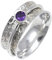 JEWELFORCE Amethyst-Edelstein-Spinnerring, 925er Sterlingsilber, Meditationsring für Männer und Frauen, Geschenkartikel, handgefertigter Schmuck JSR-145I_57 (18.1)