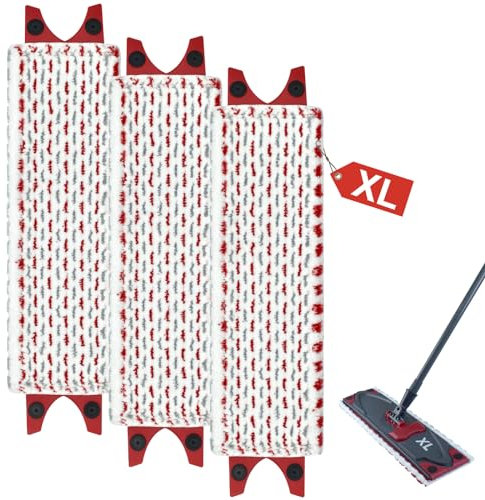 DLAIMI 3 Stück für Vileda Ultramax XL Bodenwischer Ersatzbezug,Mikrofaser Extrabreiter Wischmopp Wischbezug, für alle Hartböden&Waschmaschinen Geeignet